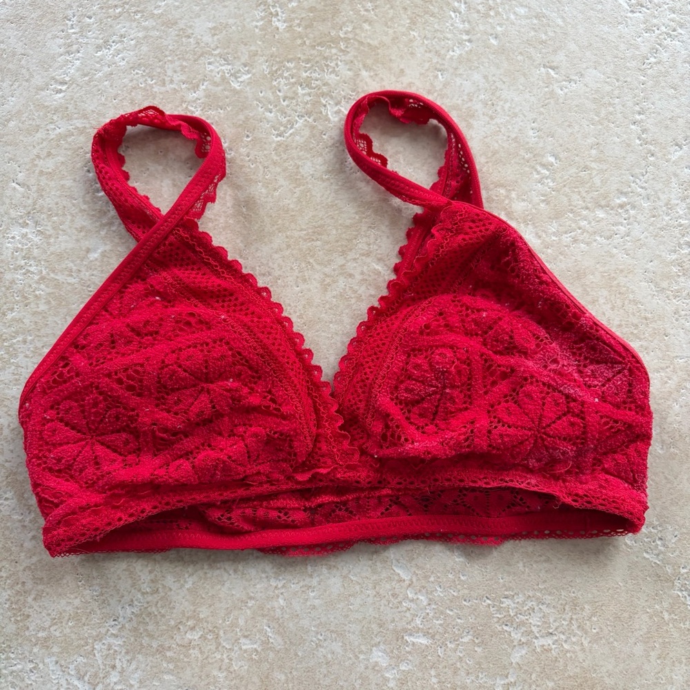 Aerie Red Lace Bralette